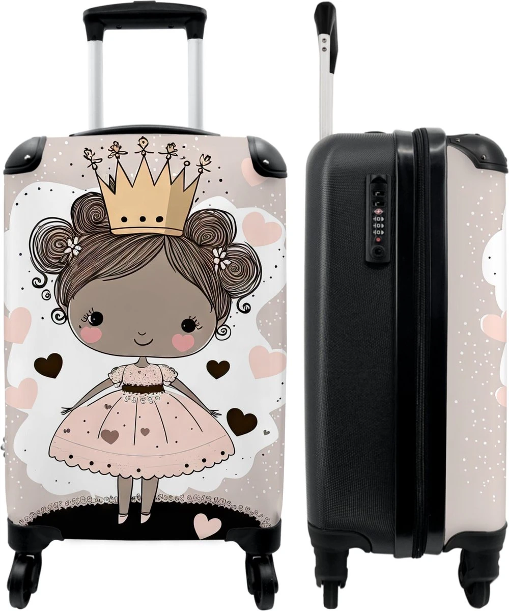 NoBoringSuitcases.com® Kinderkoffer - Trolley Op Wieltjes - Prinses - Hartjes - Kroon - Roze - Meisjes - Koffer Meisje - Past Binnen 55x40x20 Cm En 55x35x25 Cm - Reiskoffer - Fotokoffer 3 NoBoringSuitcases.com® Kinderkoffer - Trolley Op Wieltjes - Prinses - Hartjes - Kroon - Roze - Meisjes - Koffer Meisje - Past Binnen 55x40x20 Cm En 55x35x25 Cm - Reiskoffer - Fotokoffer