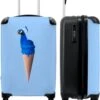 NoBoringSuitcases.com® Koffer - Reiskoffer Met Wielen - Pauw - IJshoorntjes - Blauw - IJs - Vogel - Handbagage Trolley - Past Binnen 55x40x20 Cm En 55x35x25 Cm - Fotokoffer -Reisopslag Winkel 1000x1200