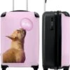 NoBoringSuitcases.com® Kinderkoffer - Hond - Dieren - Kauwgom - Roze - Kinderen - Trolley Kinderen - Past Binnen 55x40x20 Cm En 55x35x25 Cm - Reiskoffer Met Wielen - Koffertje -Reisopslag Winkel 1000x1200 3