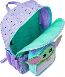 Disney Star Wars - Baby Yoda - Rugtas - Rugzak - Backpack - Paars - Groen - The Mandalorian - Inclusief Lunchtas - Afneembaar - Tweedelig - Glitter - Glamour - Pailletten - Eyecatcher - Back To School - Kinderen - Meisjes - Cadeau -Reisopslag Winkel 1011x1200 2