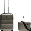 Benzi Barra - Set Van Handbagage Koffer + Beautycase - Champagne -Reisopslag Winkel 1058x1200