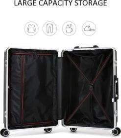 Design Handbagage Reiskoffer 20'', 50.8 Cm Cabinbag, Spinner , Aluminium Magnesium Alloy Frame Koffer, (LIGHT GRIJS) -Reisopslag Winkel 1059x1200 1