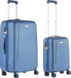 CarryOn Skyhopper Kofferset – TSA Handbagage + Reiskoffer 78cm – Dubbele Wielen - Blauw