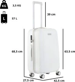 CarryOn Skyhopper Reiskoffer - 68.5cm TSA Trolley Met OKOBAN - Wit -Reisopslag Winkel 1092x1200 2