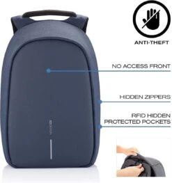 XD Design Bobby Hero Small - Anti-Diefstal Rugzak 11.5 Liter -Navy -Reisopslag Winkel 1125x1200 1