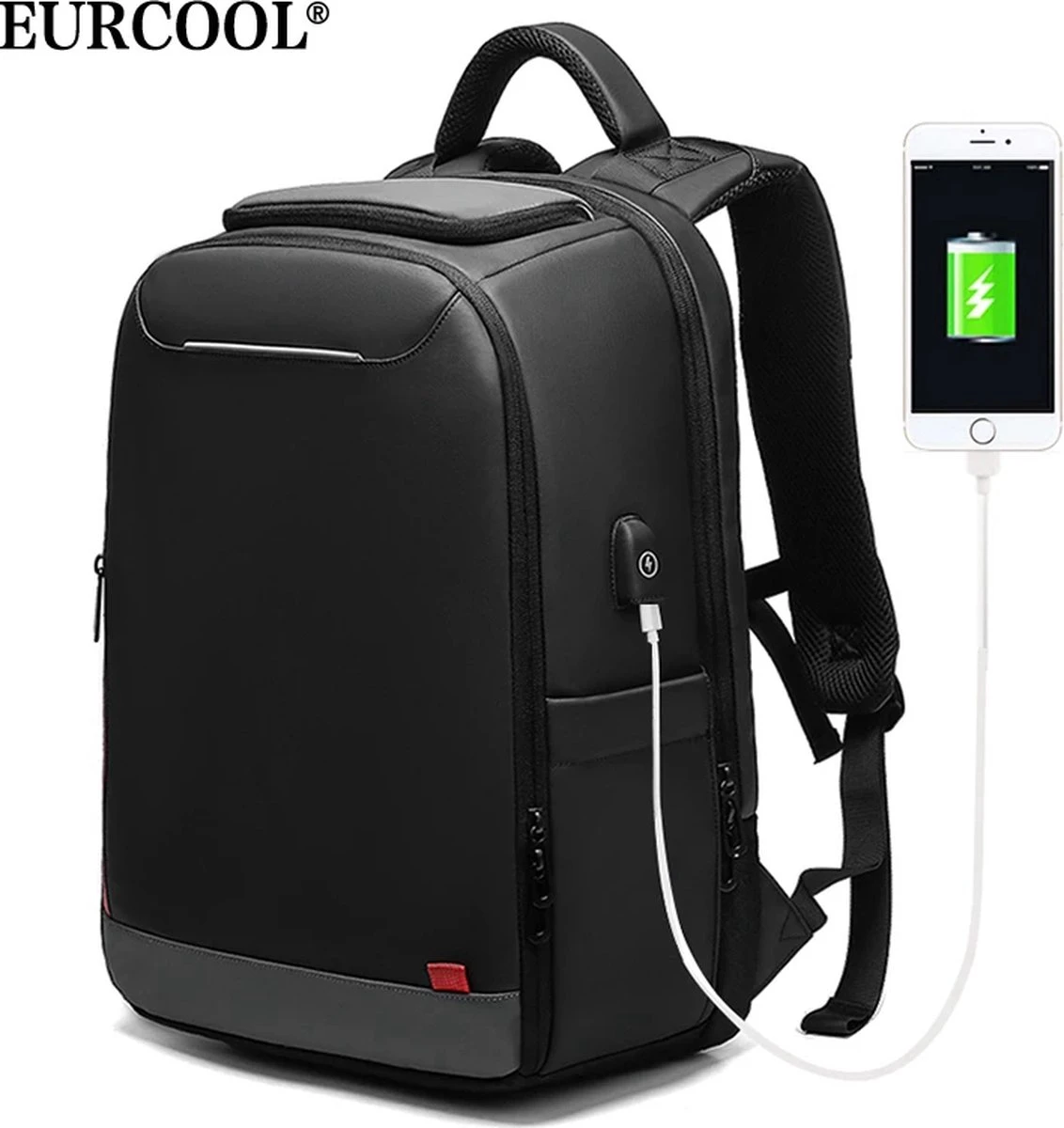 Eurcool Rugzak Mannen Multifunctionele Grote Capaciteit Mannelijke Mochila Tassen Usb-poort Opladen Laptop School Rugzakken 6 Eurcool Rugzak Mannen Multifunctionele Grote Capaciteit Mannelijke Mochila Tassen Usb-poort Opladen Laptop School Rugzakken - Image 4