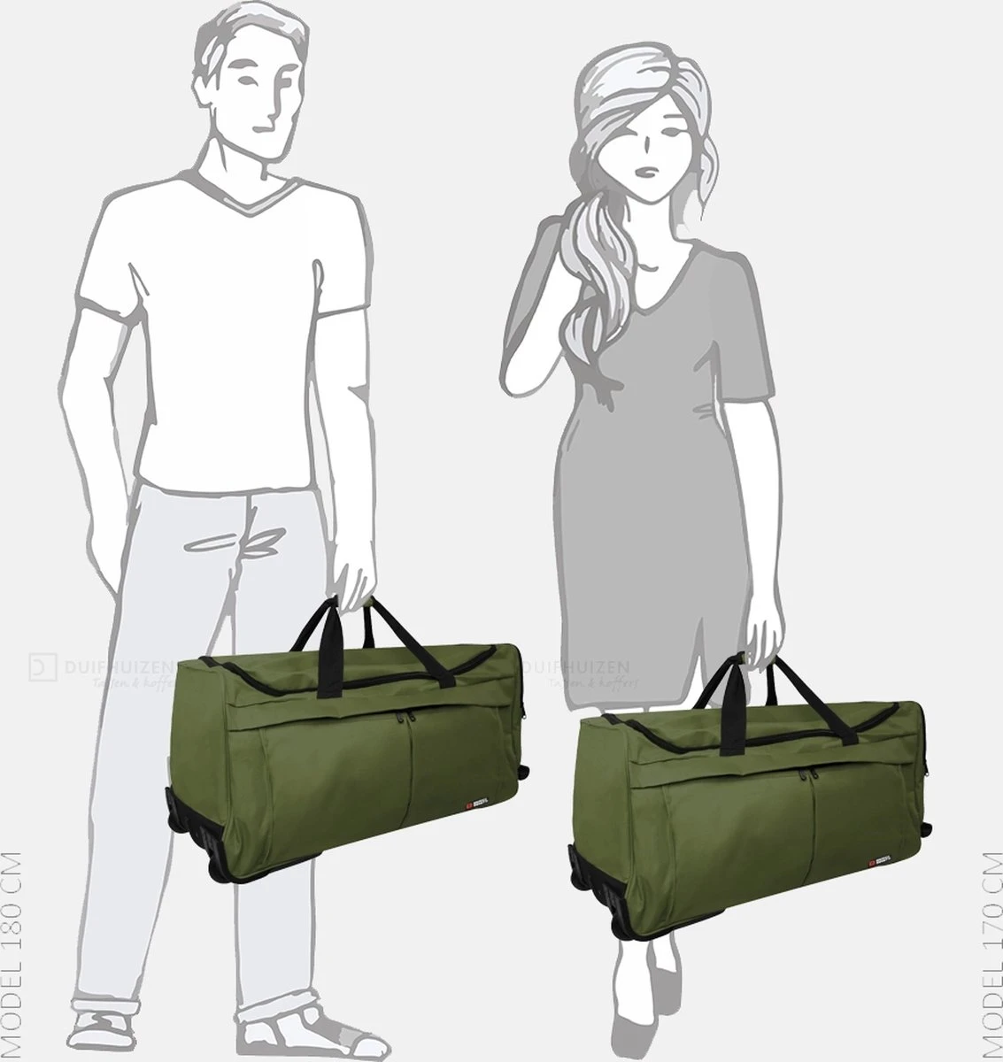 Enrico Benetti Amsterdam Wieltas - 91 Liter - 35327 - Groen 10 Enrico Benetti Amsterdam Wieltas - 91 Liter - 35327 - Groen - Image 8