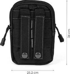 Merkloos Nylon Heuptas Waterdicht - Outdoor - Anti-Diefstal - Zwart - Met Survival Card - 34x25,2 Cm -Reisopslag Winkel 1134x1200 3