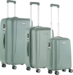 CarryOn Skyhopper Kofferset – TSA Trolleyset Met OKOBAN – Dubbele Wielen - Olijf