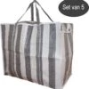 Castillo Jumbo Bag XL Reistas / Opbergtas / Verhuistas / Big Shopper - Set Van 5 Stuks - Grijs Wit -Reisopslag Winkel 1155x1200 1