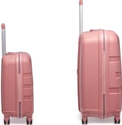 ©TROLLEYZ - Paris No.5 - Kofferset 2 Delig - 55+78cm Met TSA Slot - Dubbele Wielen - 360° Spinners - 100% Polypropyleen - Reiskoffers In Rose Blush -Reisopslag Winkel 1170x1200 6