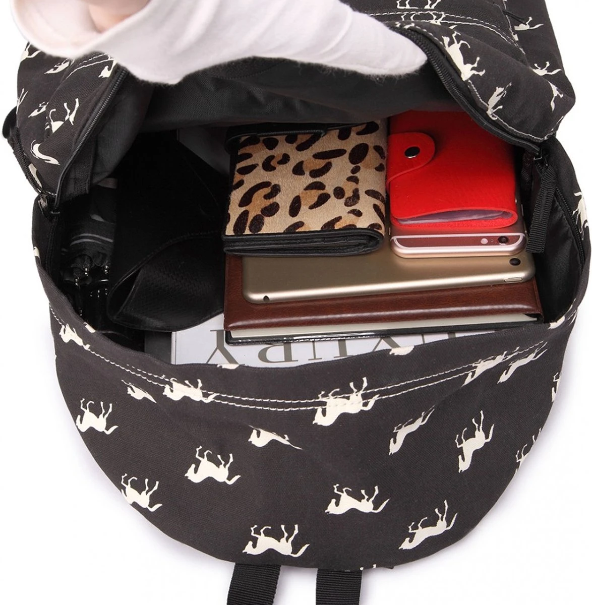 Miss Lulu Rugzak - Schooltas - Schoolrugzak Paarden - Premium Kwaliteit - Zwart (e1401h Bk) 7 Miss Lulu Rugzak - Schooltas - Schoolrugzak Paarden - Premium Kwaliteit - Zwart (e1401h Bk) - Image 5