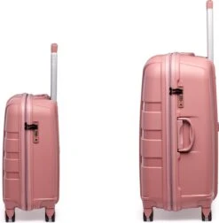 ©TROLLEYZ - Paris No.5 - Kofferset 2 Delig - 55+78cm Met TSA Slot - Dubbele Wielen - 360° Spinners - 100% Polypropyleen - Reiskoffers In Rose Blush -Reisopslag Winkel 1175x1200 1