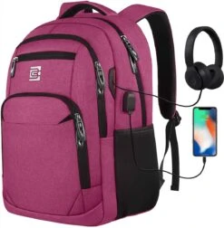 Laptoprugzak Met USB-oplaadconnector Voor Mannen En Vrouwen Voor Werk En School Rugzak Voor Jongens En Tieners Met Laptopvak En Antidiefstaltas (15,6 Inch, Roze) -Reisopslag Winkel 1175x1200 3