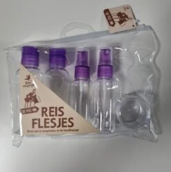 Merkloos Reisflesjes In Etui - 4 Stuks - Vloeistoffen Meenemen Met Reizen - Vliegen Vloeistof - Handig Voor Onderweg -Reisopslag Winkel 1191x1200 3