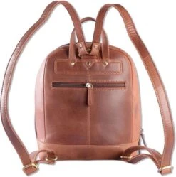 WILD WOODS Leren Dames Rugtas M - Casual Rugzak - Oil Pull-up Leer - Cognac -Reisopslag Winkel 1191x1200 8