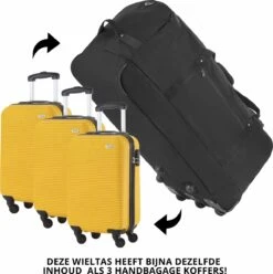 TravelZ Opvouwbare Wieltas | Reistas Op Wielen | 100 Liter | Verbeterd 2022 Model | Zwart -Reisopslag Winkel 1193x1200 7