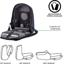 XD Design Bobby Hero Small - Anti-Diefstal Rugzak 11.5 Liter -Navy -Reisopslag Winkel 1197x1200 3