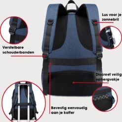 Kono Rugzak XL - Schooltas - 17,3 Inch Laptop Rugtas - Dames/Heren - 36L - Waterafstotend - Blauw 13 Kono Rugzak XL - Schooltas - 17,3 Inch Laptop Rugtas - Dames/Heren - 36L - Waterafstotend - Blauw -Reisopslag Winkel 1198x1200 5