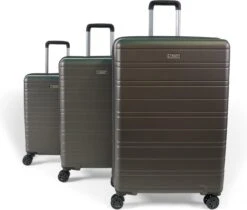 ©TROLLEYZ - Amsterdam No.9 - Kofferset 3 Delig - 55cm+69cm+78cm Met TSA Slot - Dubbele Wielen - 360° Spinners - 100% ABS - Reiskoffers In Cloudy Grey -Reisopslag Winkel 1200x1022 1