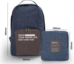 Wingrepublic Reistas- Opvouwbare Opzettas-opvouwbare Rugzak- 20 L- Blauw