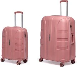 ©TROLLEYZ - Paris No.5 - Kofferset 2 Delig - 55+78cm Met TSA Slot - Dubbele Wielen - 360° Spinners - 100% Polypropyleen - Reiskoffers In Rose Blush -Reisopslag Winkel 1200x1051 2