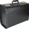 Pilotenkoffer Zonder Wiel - Kunstleer Zwart - Grote Piloten Koffer Met Laptopvak En Cijferslot - Kantoor Koffer - Werk Koffer