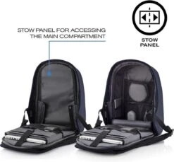 XD Design Bobby Hero Small - Anti-Diefstal Rugzak 11.5 Liter -Navy -Reisopslag Winkel 1200x1113 1