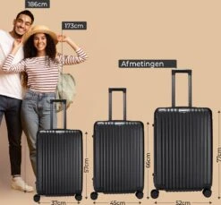 Royal Swiss - Reis Koffer - 76cm - Cijferslot- Lichtgewicht Koffer - 4 Wielen- Zwart -Reisopslag Winkel 1200x1114 12