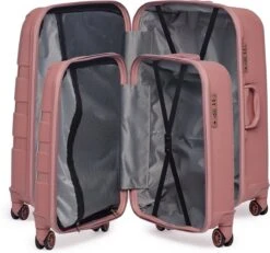 ©TROLLEYZ - Paris No.5 - Kofferset 2 Delig - 55+78cm Met TSA Slot - Dubbele Wielen - 360° Spinners - 100% Polypropyleen - Reiskoffers In Rose Blush -Reisopslag Winkel 1200x1123 2