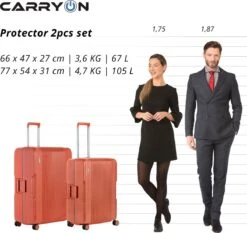 CarryOn Protector Luxe Kofferset - TSA Trolleyset M+L Formaat Met Kliksloten - Terra -Reisopslag Winkel 1200x1130 2