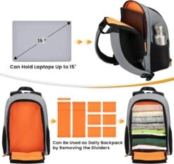 Tarion Rugzakje Voor Fotografen; Met Speciale Opbergruimte Voor Een Spiegelreflexcamera; Waterdicht, Licht En Compact; Incl. Vak Voor 15 Inch Laptop En Een Regenhoes; Grijs -Reisopslag Winkel 1200x1134 3