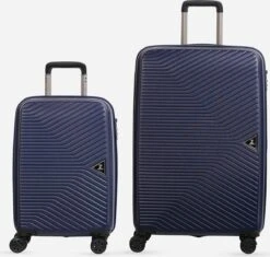 ©TROLLEYZ - Ibiza No.3 - Kofferset 2 Delig - 55cm+78cm Met TSA Slot - Dubbele Wielen - 360° Spinners - 100% ABS - Reiskoffers In Ocean Blue