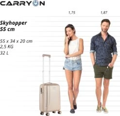 CarryOn Skyhopper Handbagage En Beautycase - 55cm TSA Trolley En Make-up Koffer - Champagne -Reisopslag Winkel 1200x1154 1