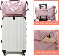 Merkloos Opvouwbare Handbagage Reistas – Opvouwbaar Tot 28 X 18 Cm – Grijs -Reisopslag Winkel 1200x1155 2