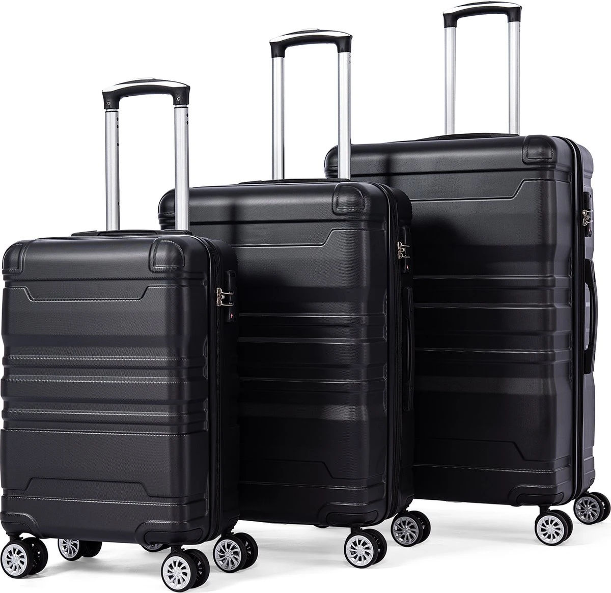 Merax 3-delig Kofferset Met TSA Slot - Trolleyset ABS 40L, 70L & 110 Liter - Zwart 3 Merax 3-delig Kofferset Met TSA Slot - Trolleyset ABS 40L, 70L & 110 Liter - Zwart