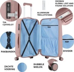 CarryOn Skyhopper Reiskoffer - 68.5cm TSA Trolley Met Expander En OKOBAN - Roze -Reisopslag Winkel 1200x1169 3