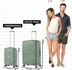 TravelZ Big Bars Kofferset - Trolleyset TSA 2-delig - Handbagage En Groot - Olijf -Reisopslag Winkel 1200x1169 7