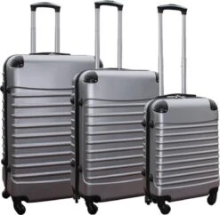 Travelerz Kofferset 3 Delig Met Wielen En Cijferslot - ABS - Zilver (228-)