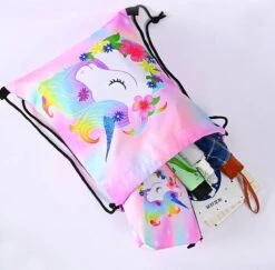 Unicorn Gymtas + Etui - Sporttas Met Rijgkoord - Bloemetjes - 4-12 Jaar -Reisopslag Winkel 1200x1181 3