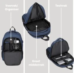 Kono Rugzak XL - Schooltas - 17,3 Inch Laptop Rugtas - Dames/Heren - 36L - Waterafstotend - Blauw 10 Kono Rugzak XL - Schooltas - 17,3 Inch Laptop Rugtas - Dames/Heren - 36L - Waterafstotend - Blauw -Reisopslag Winkel 1200x1182 2
