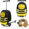 Rolkoffer Trolley Voor Kinderen | Geel | Trolley | Tas Kind | Bagagekoffer | Step Jongen | Vliegtuig Nekkussen | Step Met 3 Wielen | FDBW | Koffer Handbagage - 50 Kilo - Bouncy Box 40x20x25 Cm + Nekkussen Vliegtuig -Reisopslag Winkel 1200x1188