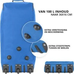 TravelZ Opvouwbare Wieltas | Reistas Op Wielen | 100 Liter | Verbeterd 2022 Model | Blauw -Reisopslag Winkel 1200x1193 5