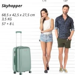 CarryOn Skyhopper Reiskoffer - 68.5cm TSA Trolley Met Expander En OKOBAN - Olijf -Reisopslag Winkel 1200x1194 1