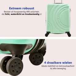 CabinMax Velocity Handbagage Koffer - Uitbreidbaar Trolley 44L - Harde Reiskoffer - 55x40x20/25 Cm - Lichtgewicht - Groot Capaciteit - Mint Groen -Reisopslag Winkel 1200x1195 2