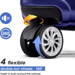 Merax 3-delig Kofferset Met TSA Slot - Trolleyset ABS 40L, 70L & 110 Liter - Blauw -Reisopslag Winkel 1200x1195 7