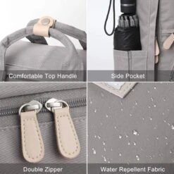 Merkloos Veran Rugtas - Rugzak - 30 Liter - 15,6" Laptopvak - Boekentas - Vintage - Heren - Dames - Laptop - School - Boekentas - Grijs -Reisopslag Winkel 1200x1200 1028