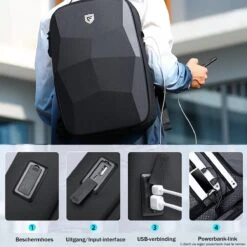 Brandie® - Rugzak - Geschikt Voor 17.3 Inch Laptop - Reistas - Schoudertas - Waterdichte - USB Opladen - Hoge Capaciteit - Anti Diefstal - Normaal Zwart - Voor Heren Tas - Grootte 14*32*48cm - Gewicht 1.3 Kg -Reisopslag Winkel 1200x1200 1075