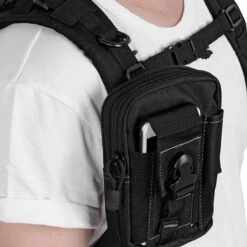 Merkloos Nylon Heuptas Waterdicht - Outdoor - Anti-Diefstal - Zwart - Met Survival Card - 34x25,2 Cm -Reisopslag Winkel 1200x1200 1264