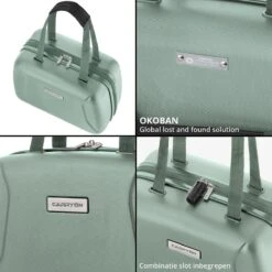 CarryOn Skyhopper Handbagage En Beautycase - 55cm TSA Trolley En Make-up Koffer - Olijf -Reisopslag Winkel 1200x1200 175